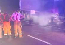 Fire causes truck damage