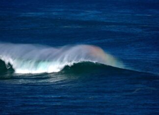 Rainbow mist at Elliston